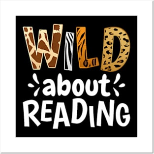 Wild About Reading, Reading Books And Bookworm Library Day Posters and Art